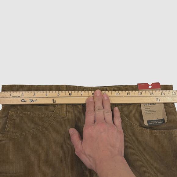 Levis 94 Baggy Pants Womens Sz 27 Tan Corduroy Straight Leg Mid Rise Hipster NWT - Picture 6 of 12